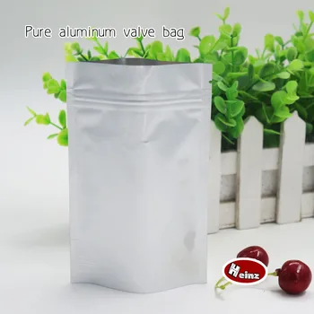 

Pure aluminum self-styled stand bag/ Food storage packaging/ Cosmetics, Mask packaging. Spot 100/ package