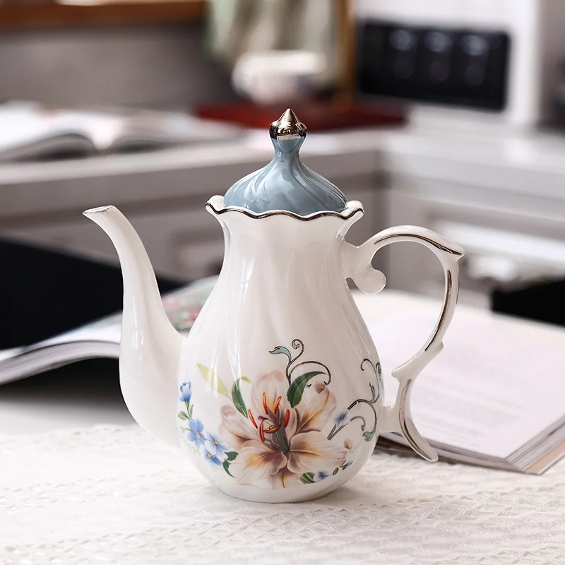 Европейский набор кофейных чашек с керамической наклейкой, чайные сервизы с поддоном, британский фарфоровый чайный чайник, вечерние кофейные чашки, свадебный подарок
