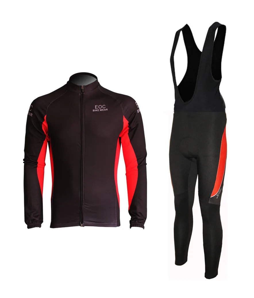 

New Men's Fleece Thermal Cycling Long Sleeve Jersey+Bib Tights Bike Wear Bicycle Kits 7 Color