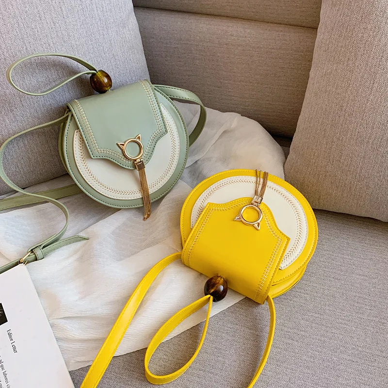 

Round Women Messenger Bag 2019 New Brand Designer Ladies Chain Crossbody Bag Trend Luxury Metal Tassel Shoulder Bag Bead Handbag