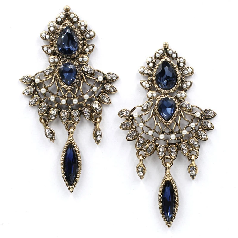 

FASHIONSNOOPS 2017 tassel fashion Stud earring crystal vintage statement Earrings for women jewelry wholesale
