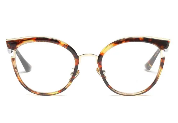 Женские очки кошачий глаз, оправа, оптические очки, модная металлическая оправа, очки по рецепту, компьютерные очки, 45376