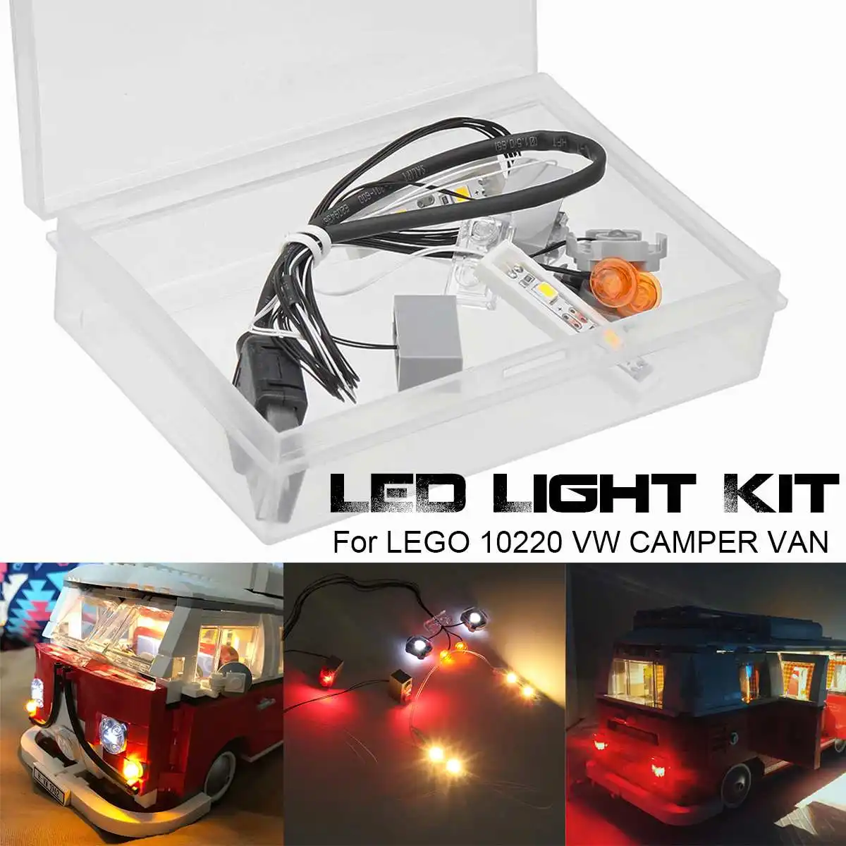 Светодиодный комплект для лего 10220 для VW для CAMPER VAN (без модели автомобиля в комплекте), питание от USB светодиодный модель с освещением