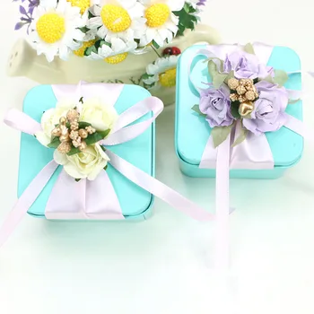 

AVEBIEN 10pcs Creative Handmade Flower Box Chocolate Plastic Gift Box Wedding Favors and Gifts for Guests Candy Box Packaging