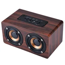 Portable Mini Retro Wireless Bluetooth Speaker Wood With MIC HIFI Music Center Column Sound box for Phone Computer PC Subwoofer