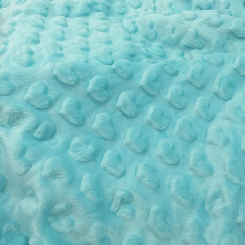 New Arrival Super Soft Minky heart Embossed Fabric For Newborn Holds 6