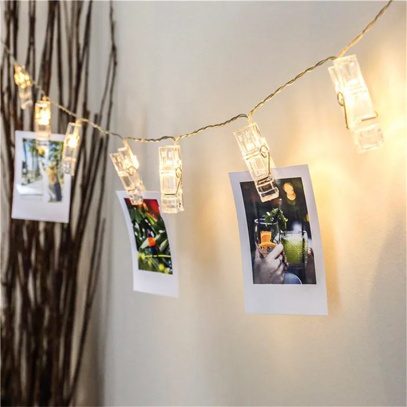 1.5M 2M Photo Clip Holder LED String lights For Christmas New Year Party Wedding Home Decoration Fairy lights Battery Oct23
