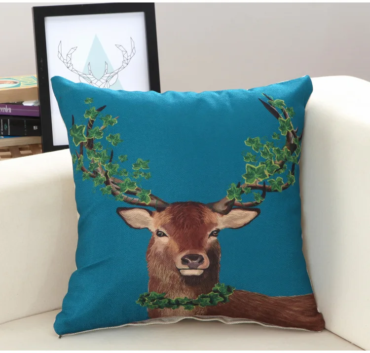 ( elk style ) 45*45cm linen pillow cases printed deerPillow Case