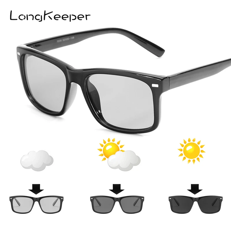 LongKeeper 2020 Мужские поляризационные обесцвечивающиеся солнцезащитные очки для