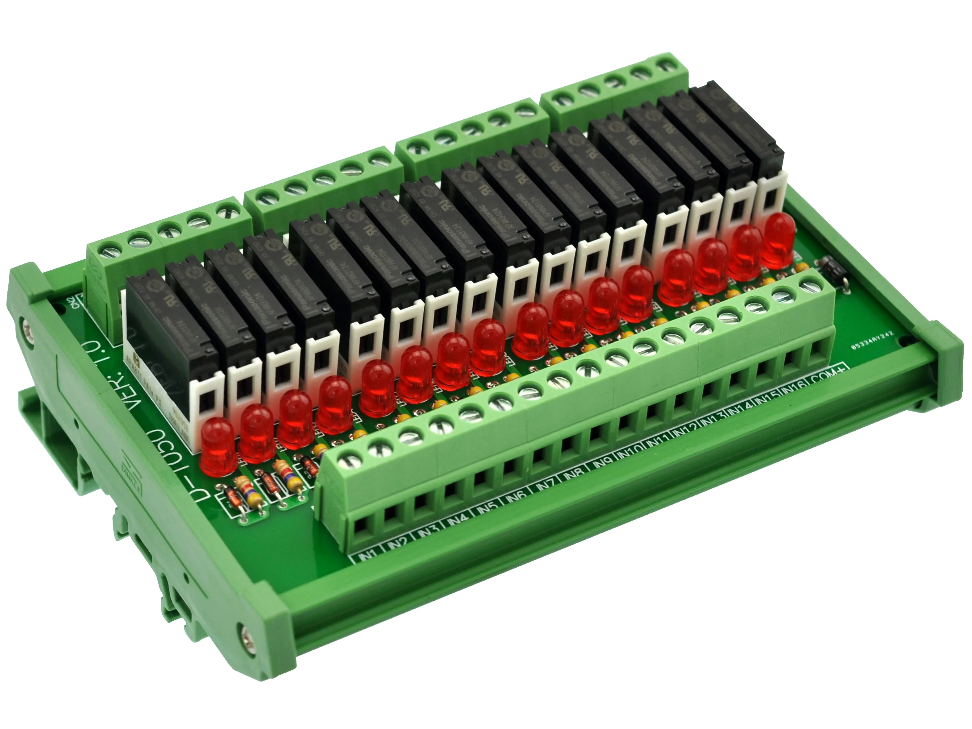 Тонкий DIN рейку DC24V раковина/NPN 16 SPST-NO 5A Мощность Модуль реле, PA1a-24V