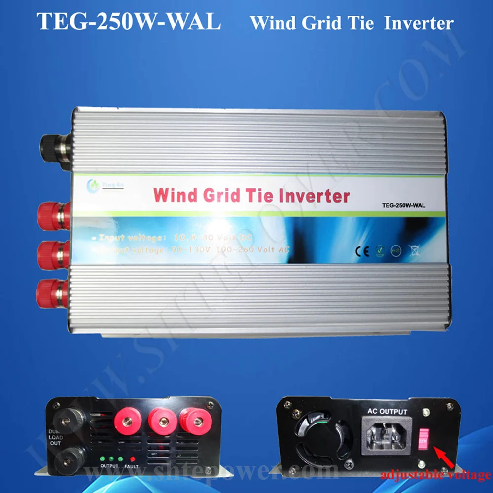 250w Wind Turbine Generator, On Grid Tie Power Inverter 250w, 12v 24v