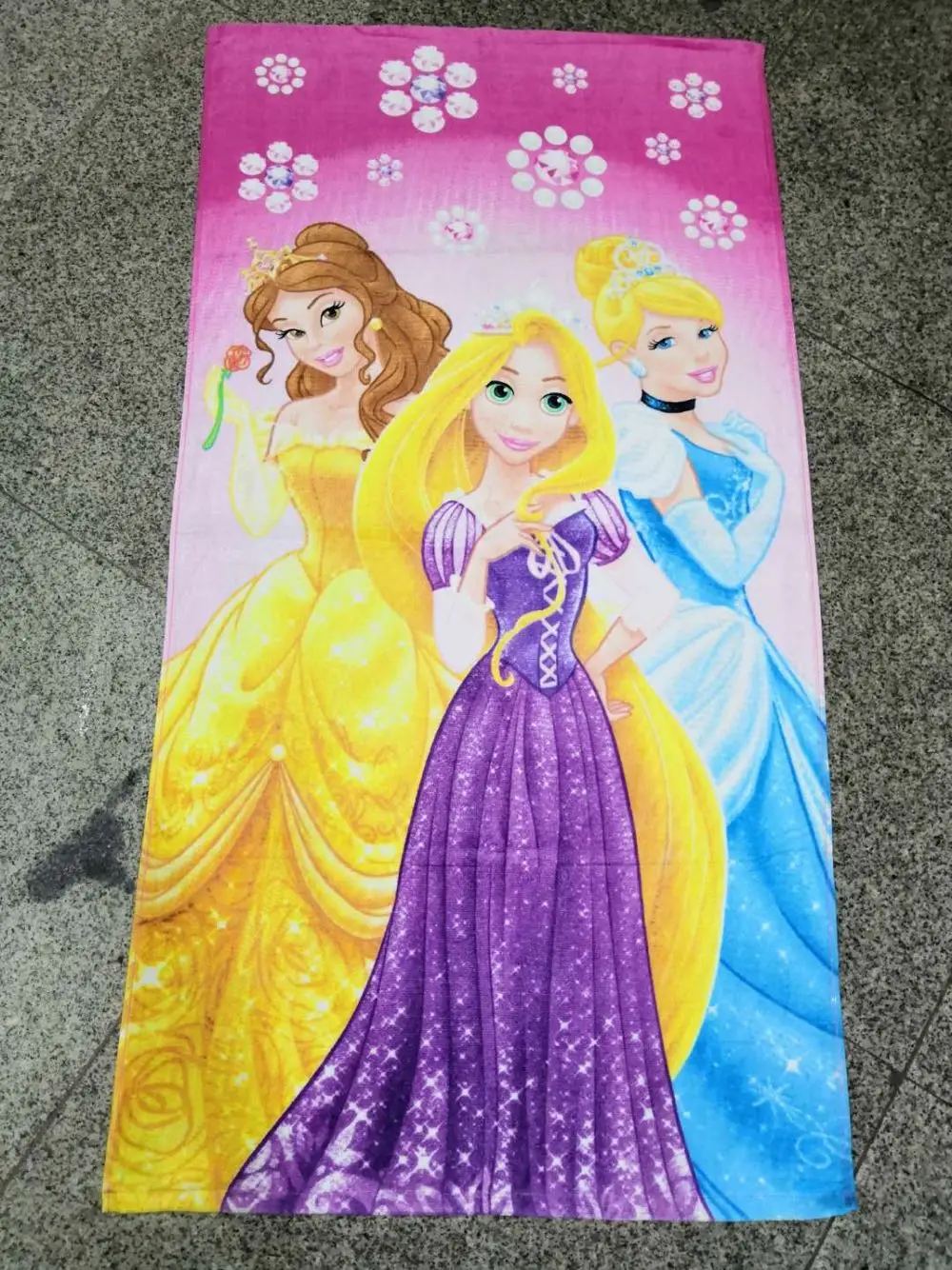 

The Princess Swimming Towels For Girls/Cartoon Cinderella Printed Beach Towels/Child Cotton 120*60CM Bath Towel For Home