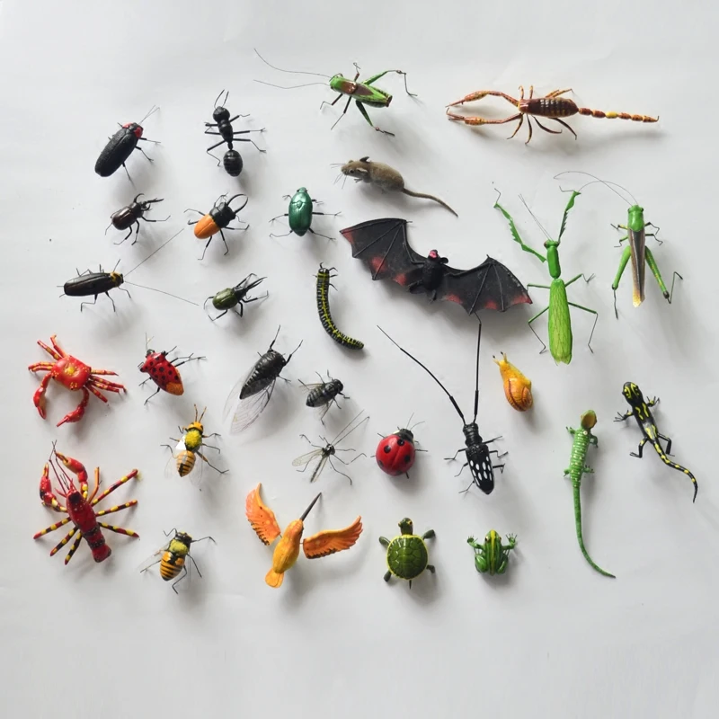 

20PC SET Animal insect refrigerator magnetic stick cicada snail ants bee mantis Grasshopper cricket model props decoration dies