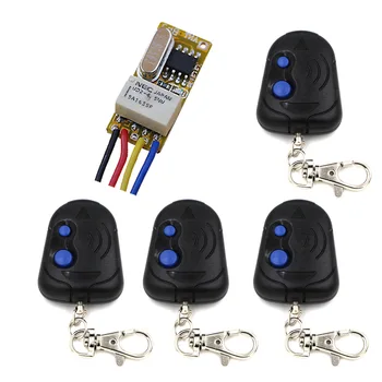 

DC3.5V 3.6V 3.7V 5V 6V 7.4V 9V 12V Micro Wireless Remote Switch Door Curtain Lamp Mini Receiver Transmitter