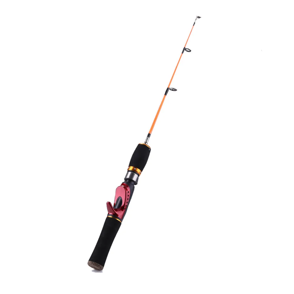 

52cm FRP Mini Anti-slip Portable Lightweight Outdoor Winter Ice Fishing Casting Rod Pesca Tackle Fishing Rods Black+Red