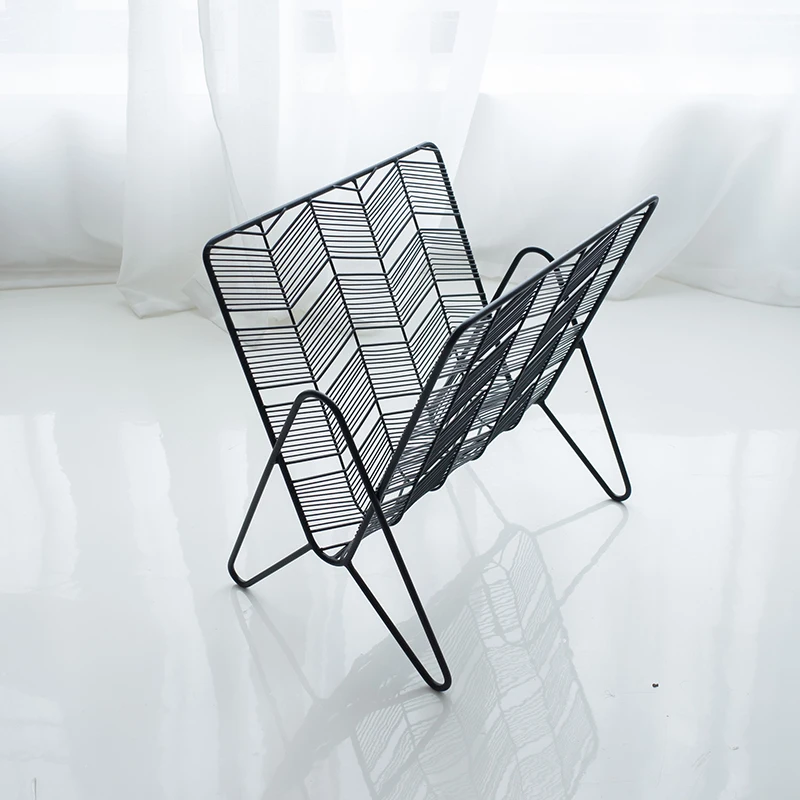 Movable floor type bookshelf iron rack bedroom desktop metal wire magazine rack