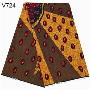 Зеленая Анкара африканская вощеная ткань принтом воск java ткань высокого качества цена прямая с фабрики - Цвет: V724