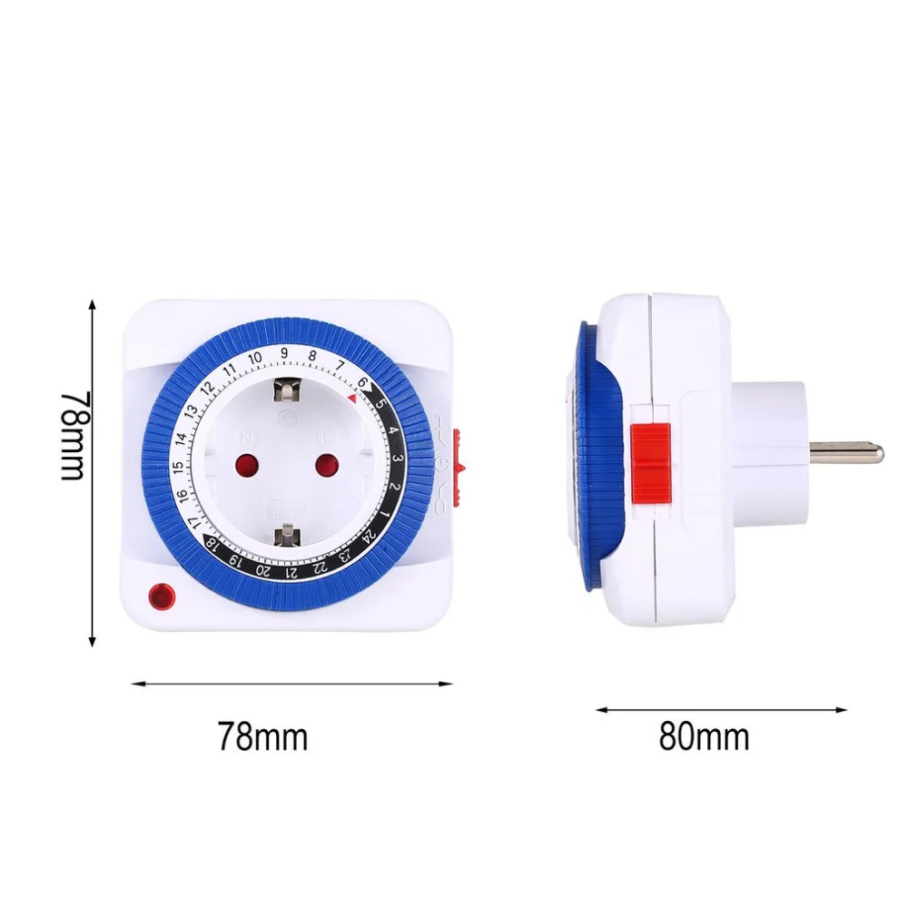 Механический программируемый таймер с заземлением, 24 часа, умный переключатель обратного отсчета, розетка, автоматическое выключение, 230 В