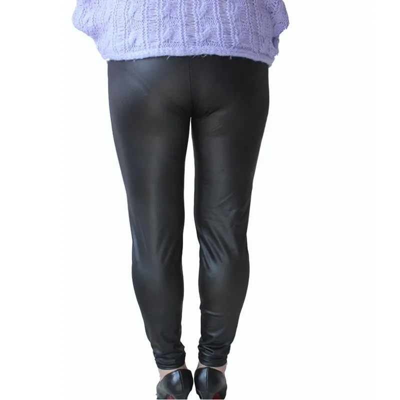 XL, XXXL, XXXXXL размера плюс, женские черные элегантные леггинсы из искусственной кожи, Стрейчевые штаны из искусственной кожи, брюки большого размера для женщин Pumlp