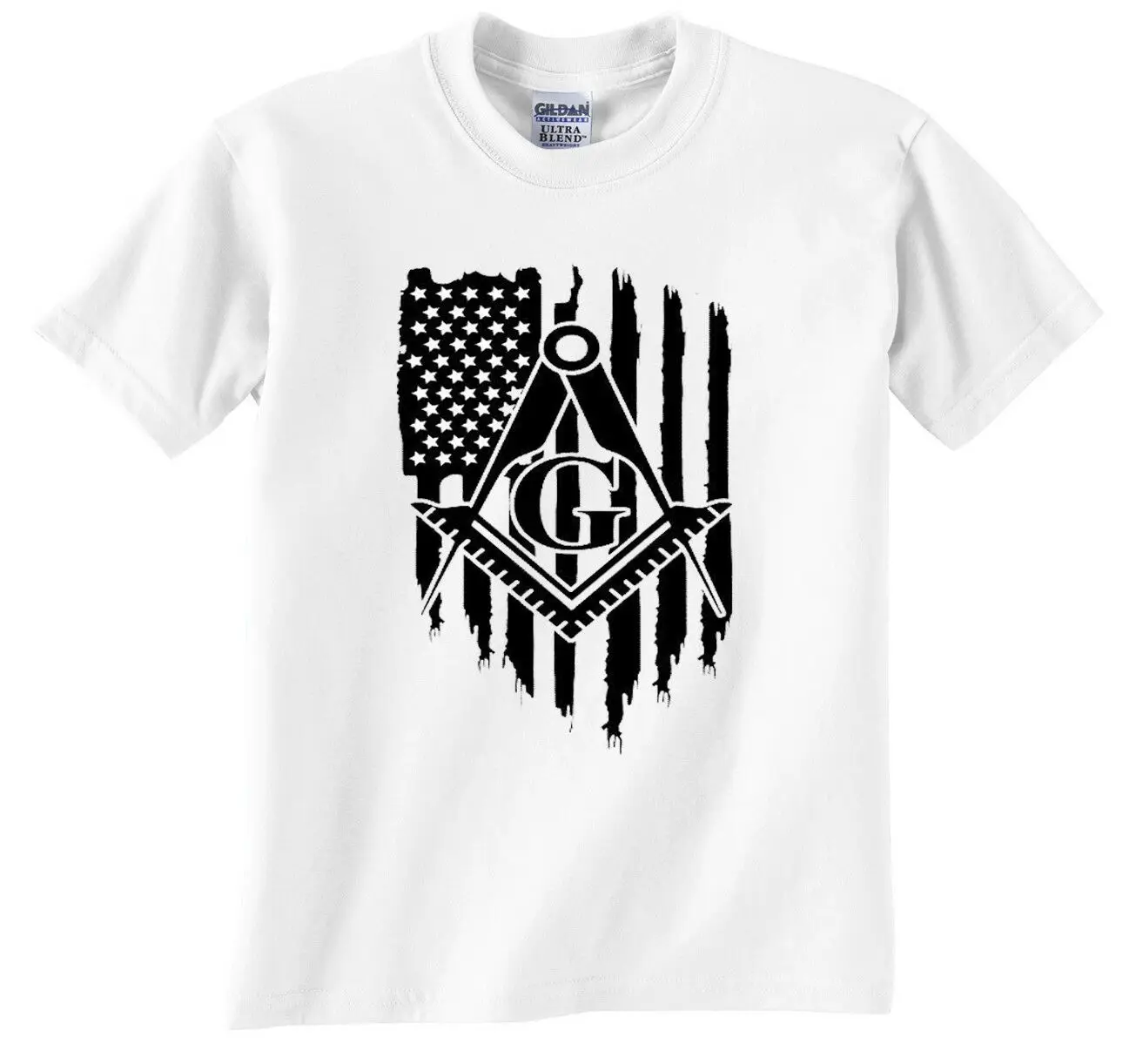

Mason US Flag Hope Faith Charity Men T shirt harajuku streetwear