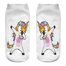 3 шт Единорог узор Meias Feminina Смешные низкого лодыжки крутые носки с напечатанным цифровым принтом хлопок