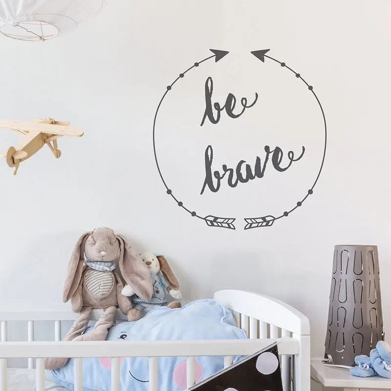 

Be Brave Quote Round Arrow Decals Vinyl Art Home Decor Nursery Interior Decoration Wall Stickers Removable Murals Kids Room BO31