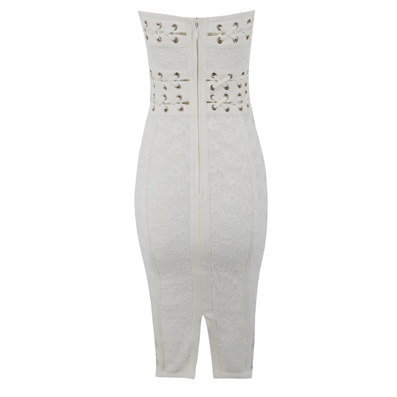 Dalla Vestito Donna Sera Fuori Off Spalline Partito Sexy Bodycon Celebrity Bianco Senza Spalla Fasciatura Vestiti 2018 Scava Di Pizzo Maniche wz8CqF