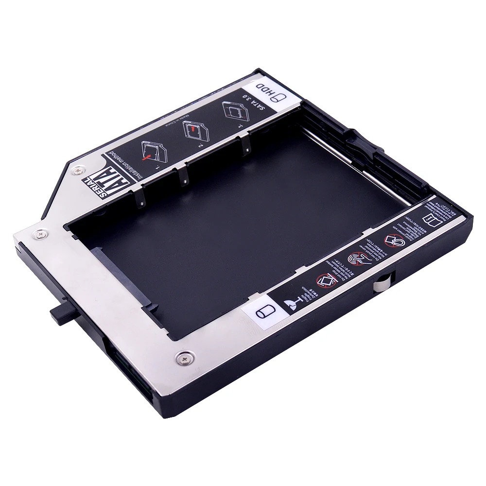 CHIPAL 2nd HDD Caddy 9.5mm SATA 3.0 for 2.5" 2T SSD HDD Enclosure for Lenovo ThinkPad T400 T400s T500 W500 T410 T410s DVD/CD-ROM External Hard Drive Case Hard Drive Enclosure Hard Disk Case External Hard Drive Box HDD Case Enclosure