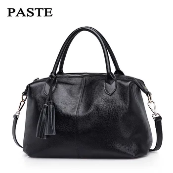 

100% Nature Cow Genuine Leather Women's Handbags Tote First Layer For Female Messenger Bags Satchel Fringed Shoulder Bags PT11