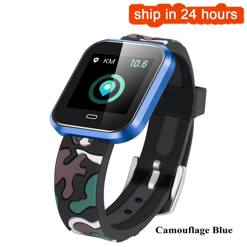 CD16 Смарт часы кровяное давление мониторинг сердечного ритма IP67 шаг спортивные фитнес часы Мужская мода Смарт часы для Android IOS - Цвет: Camouflage Blue