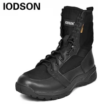 IODSON/мужские ботинки; дышащая кожаная обувь; мужские модные удобные военные ботинки; прочная, долговечная подошва; треккинговые ботинки