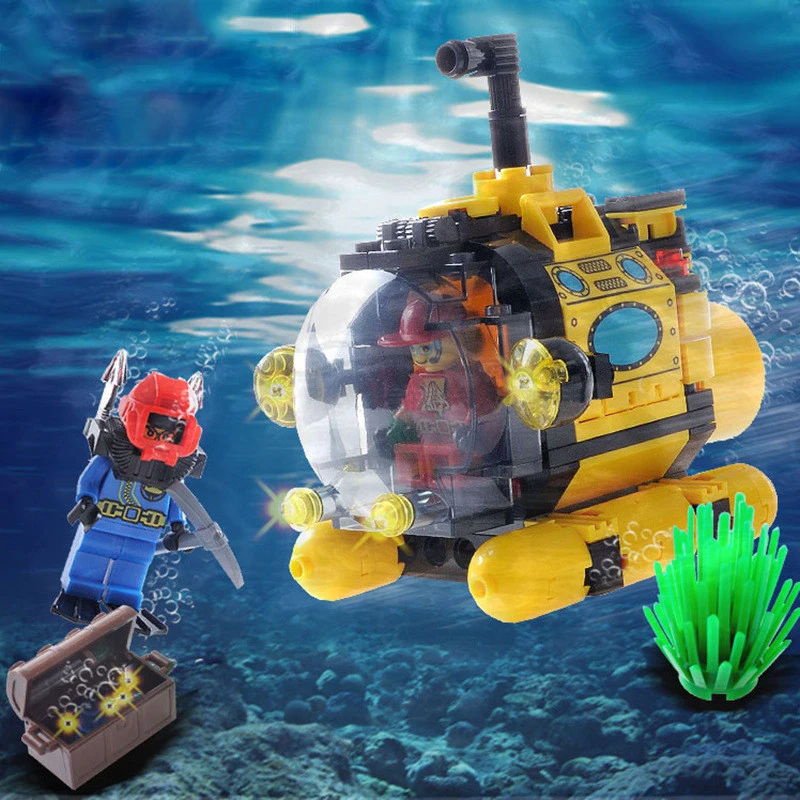 

New Models Building Toy Compatible with LegoINGly 122pcs Submarine Blocks Toys Hobbies For Boys Girls Model Building Bricks Kits
