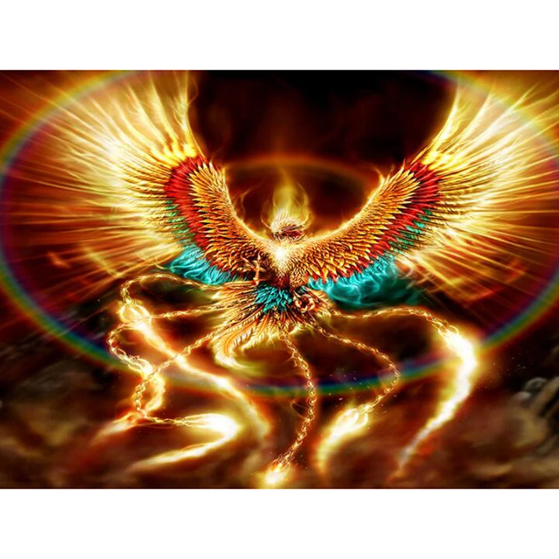 

5D DIY diamond embroidery Golden Phoenix diamond painting Cross Stitch full square/Round Rhinestone mosaic home decoration H143