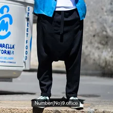 27-44! Новая мужская одежда стилист волос Свободный Повседневный косой placket крест-брюки шаровары плюс размер певица костюмы