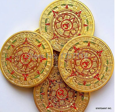 Venta Al Por Mayor Caliente Niza Maya Azteca Monedas De Oro Moneda Conmemorativa Medalla Medal Medal Gold Aliexpress