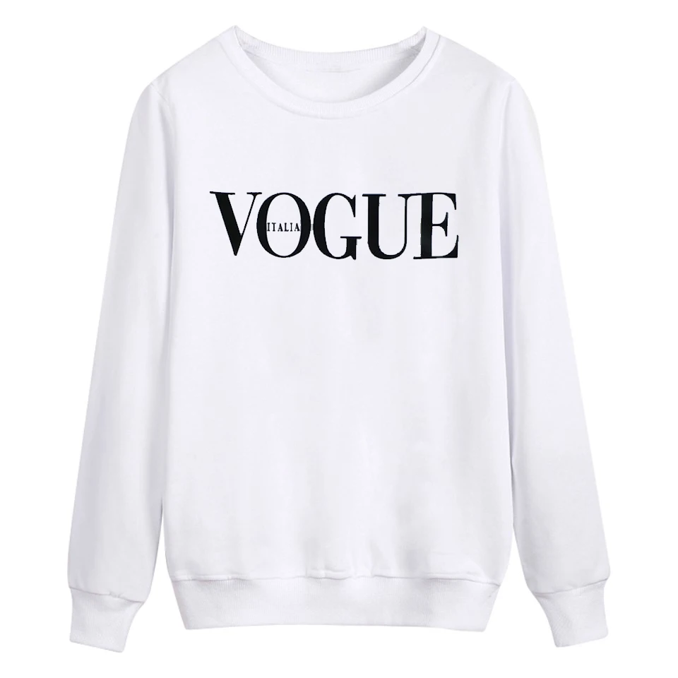  2017 Women Fashion Brand Hoodie VOGUE Letter Print Sweatshirt Knitted Long Sleeve Pullovers Poleron