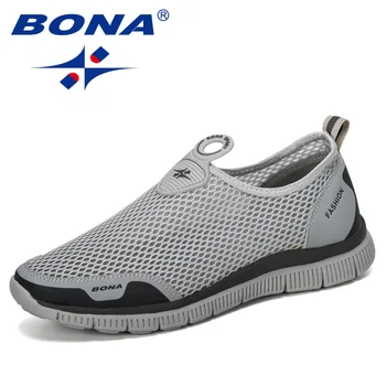 

BONA Men Breathable Casual Shoes Krasovki Mocassin Basket Homme Comfortable Sneakers Shoes Chaussures Pour Hommes Mesh Shoe