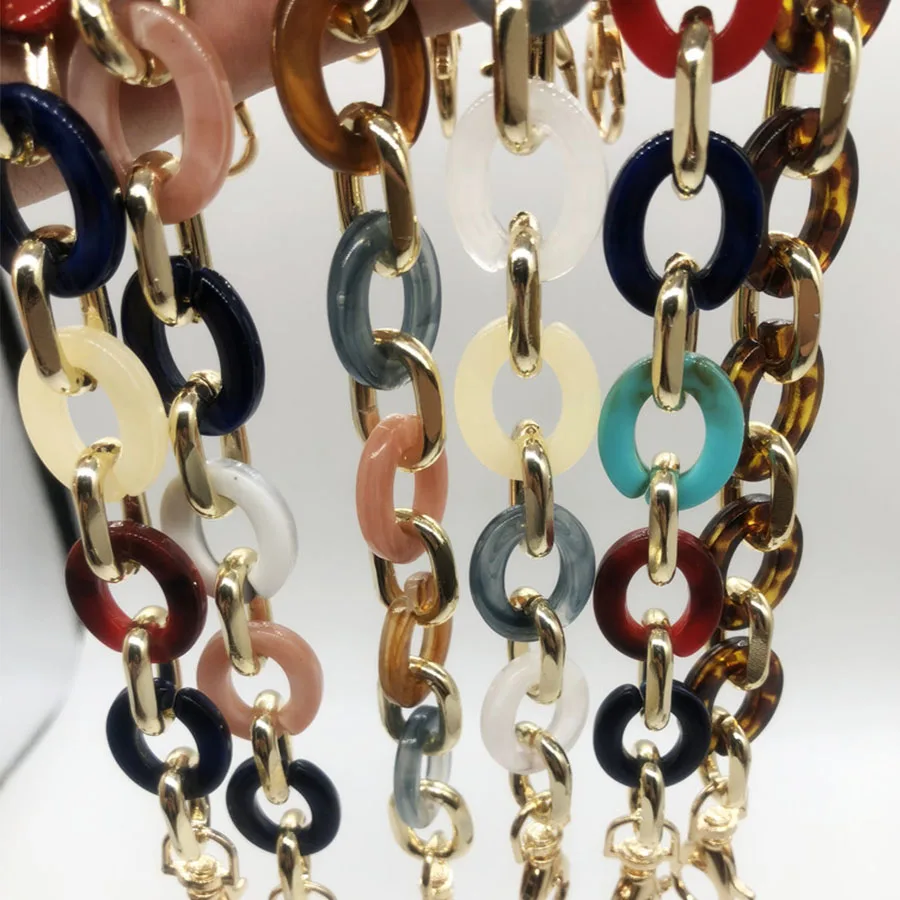 

Fashion Resin Alloy Chains Bag Straps Women Shoulder Belt Brands Acrylic Handbags Belt Accessories for Women Shoulder Strap Sac