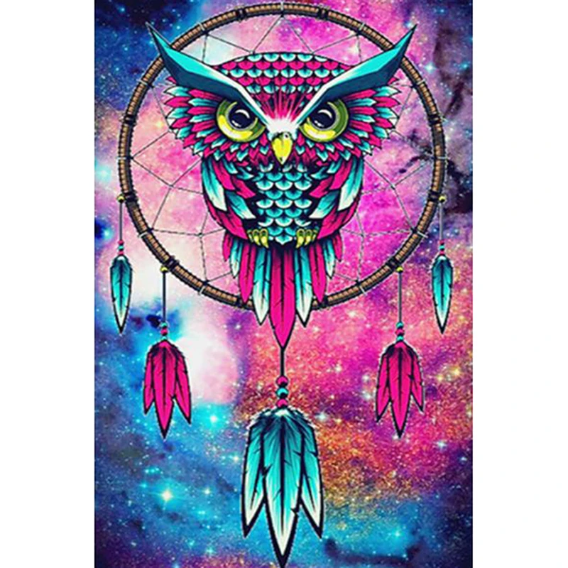 5d diy diamond painting owl Dream catcher of Cross Stitch full Diamond Embroidery mosaic Resin Painting owl 3d picture animals