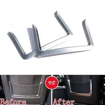 

BBQ@FUKA Chrome ABS Seat Back Net Storage Bag Luggage Pocket Frame Trim Cover Styling Sticker Fit For BMW 2 3 4 Series