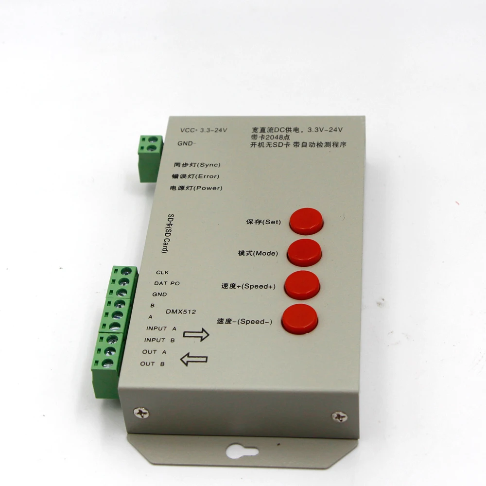 T1000S пиксели DMX 512 контроллер 256 sd карта WS2801 WS2811 WS2812B LPD6803 СВЕТОДИОДНАЯ лента DC5V 24V T