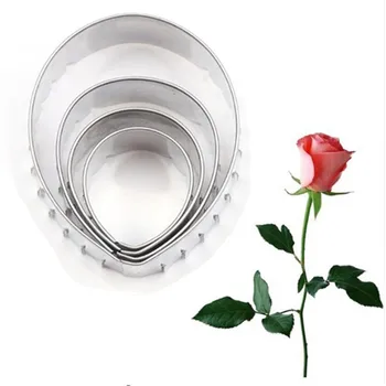 

TTLIFE 4Pcs/set Stainless Steel Rose Leaf Cookie Cutter 3D Fondant Cupcake Biscuit Baking Mold Cake Decoration Tools