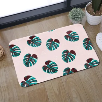 

Nordic plant Print Mat/Carpet bathroom kitchen Non-slip water absorption wear doormat For living room carpet kids room Household
