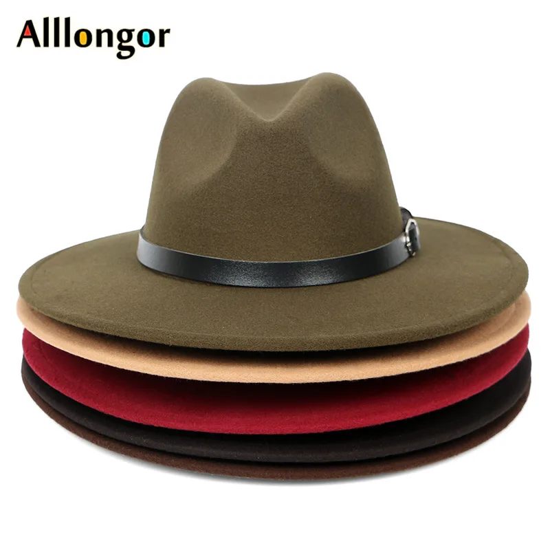 Chapeau Fedora en Faux Cuir Hommes Noir Casquettes Jazz Décontractées