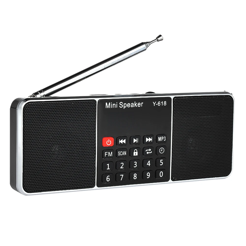 Цифровой мини FM радиоприемник 3 Вт стерео динамик MP3 аудиоплеер высокое качество