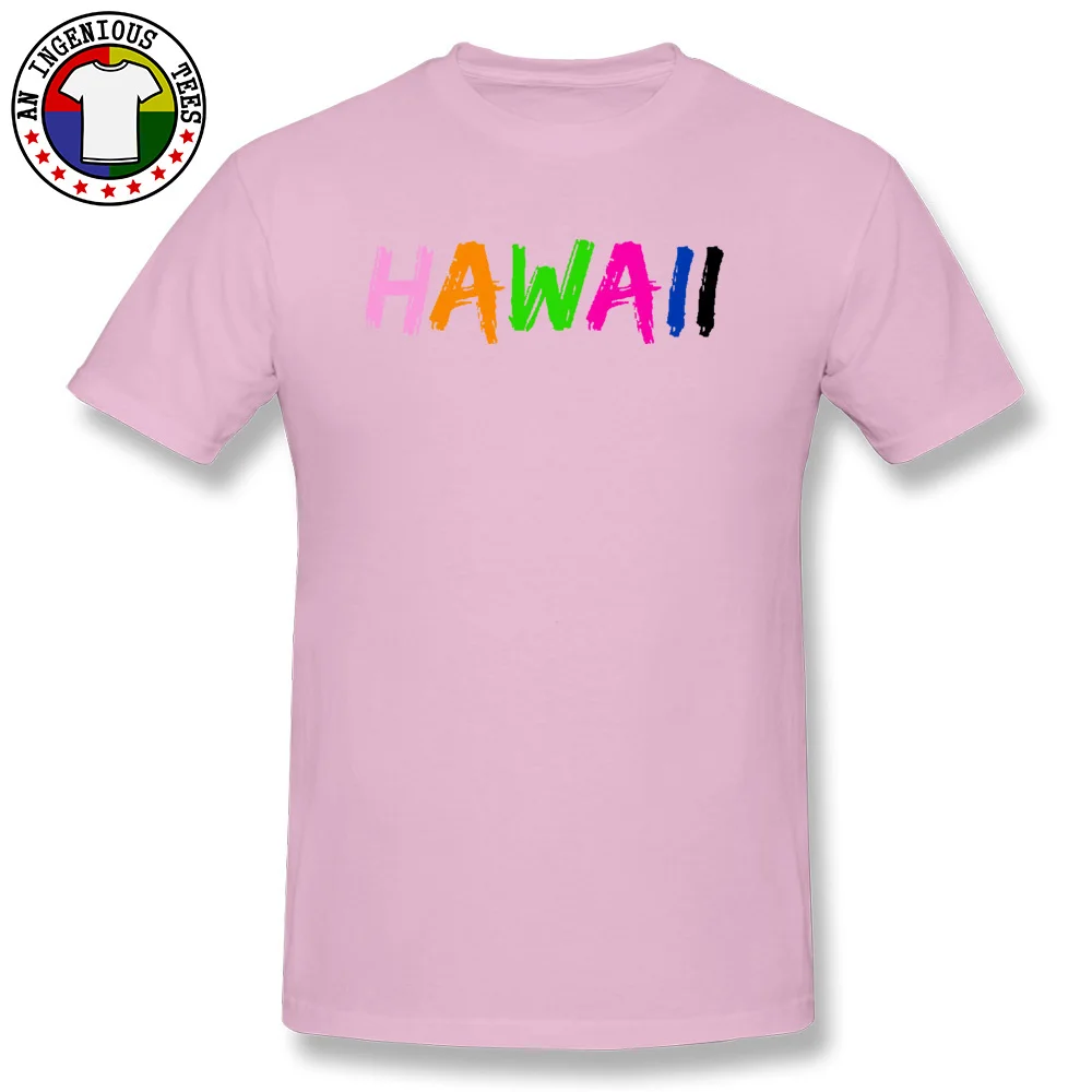 Hawaii Overnight Fitted Printed Tees O Neck VALENTINE DAY 100% Cotton Short Sleeve T-Shirt for Men Casual T Shirt Hawaii Overnight  pink