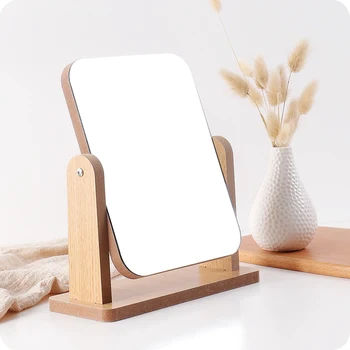 

Creative wooden portable desktop mirror makeup mirror desktop desktop vanity mirror beauty mirror WF4031927