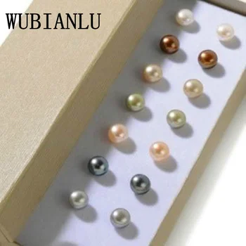 

WUBIANLU New Fashion 7 Sets 8mm Multicolor Cultured Pearl Shell Stud Earrings For Women Jewelry Design Wholesale And Retail