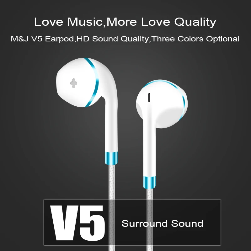 Наушники-вкладыши M& J для iPhone 6s 6 5 Xiaomi Hands free Headset Bass Earbuds стерео наушники для Apple Earpod samsung earpiece