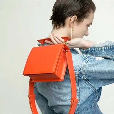 Повседневные одноцветные сумки через плечо в коробке, женские сумки с верхней ручкой, роскошные дизайнерские женские Сумки из искусственной кожи, женские маленькие сумки с клапаном - Цвет: Orange